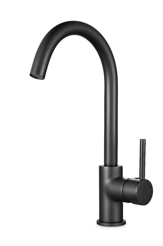OX1026.KM Matte Black Round Above Counter Mixer