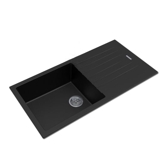 OX1050.KS Matte Metallic Black Rectangular Top/Undermount Sink
