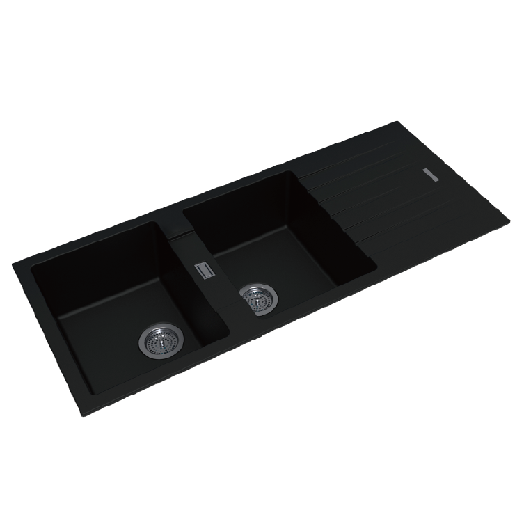 OX1150.KS Matte Black Rectangular Top/Undermount Sink