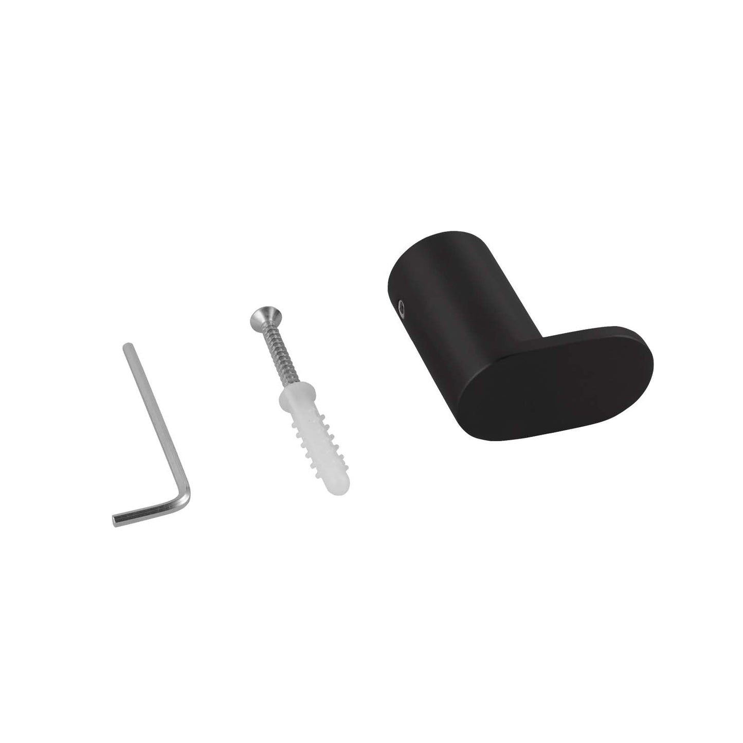 OX6507.TR RUSHY Matte Black Round Wall Mounted Robe Hook