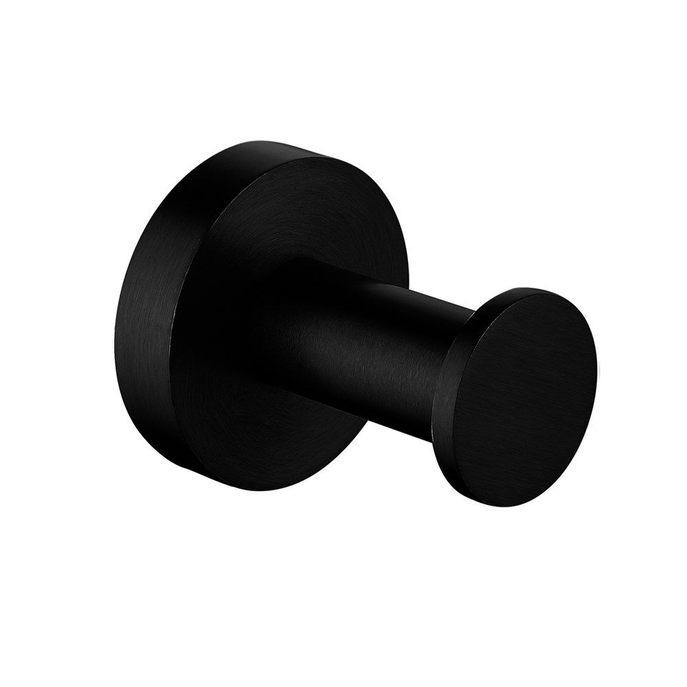 OX6608.TR LUCID PIN Matte Black Round Wall Mounted Robe Hook