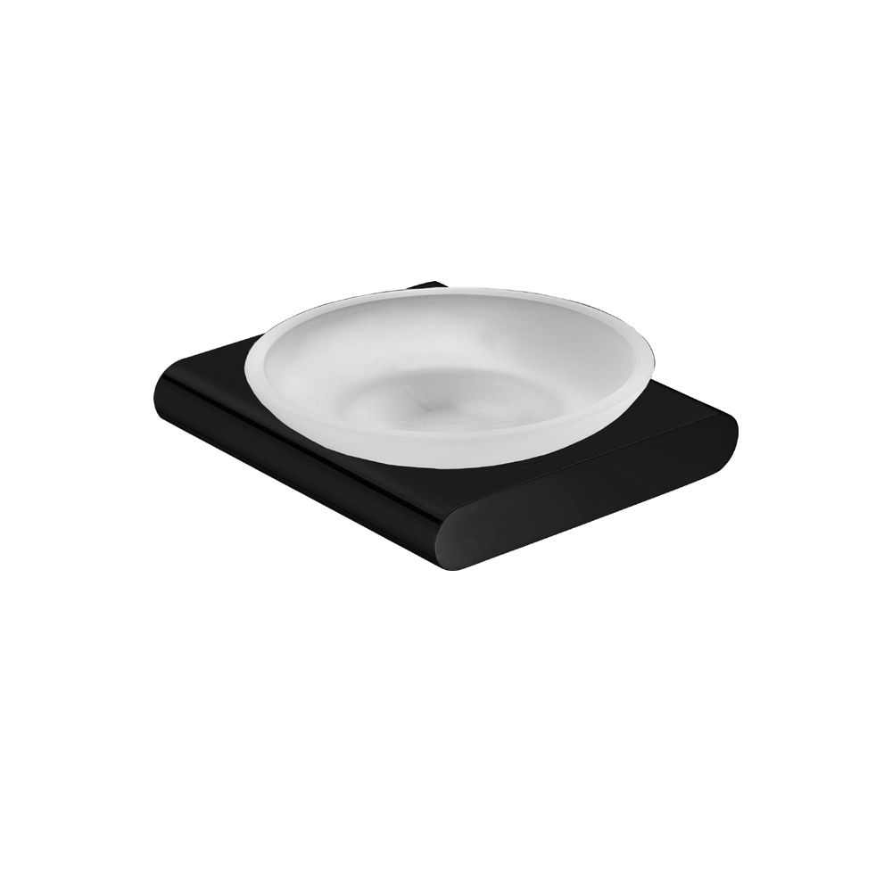OX8006.TR Matte Black Rectangular Wall Mounted Soap Dish