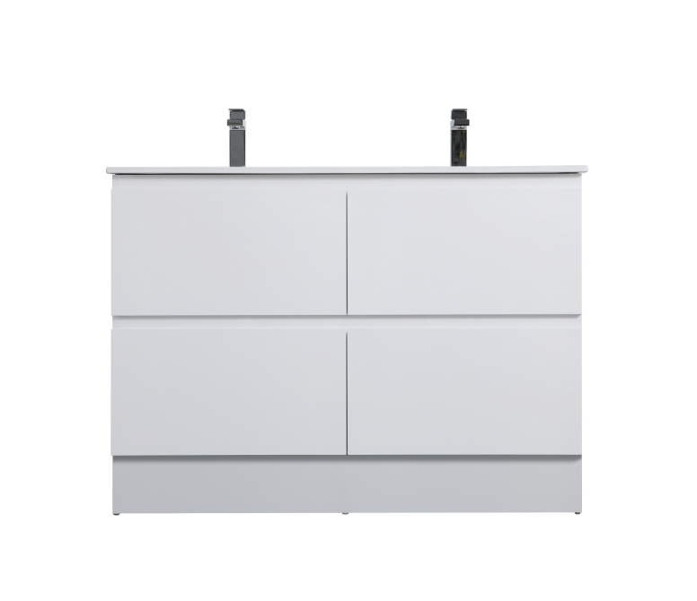 P124KB Riva Gloss White Rectangular Wall hung Vanity