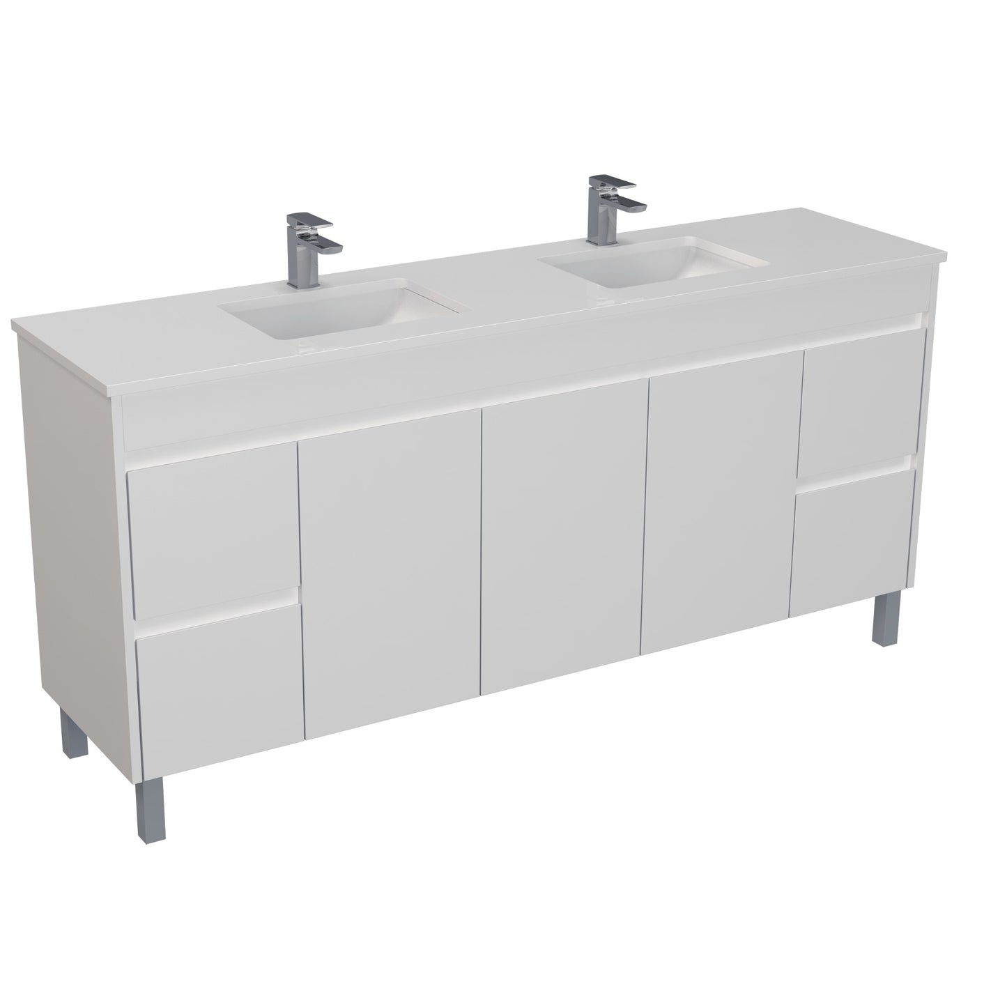 P184LG Polar Gloss White Free Standing Vanity