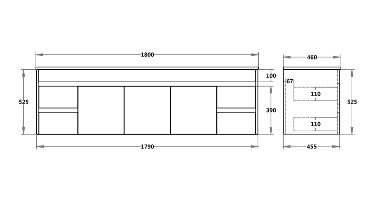P184WH Polar White Wall hung Vanity