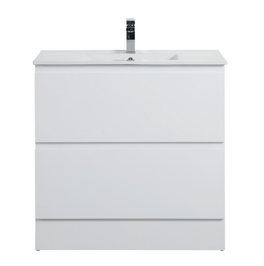 P94KB Riva Gloss White Rectangular Wall hung Vanity