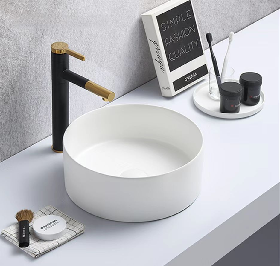 PA3011 Luna Gloss White Round Above Counter Basin