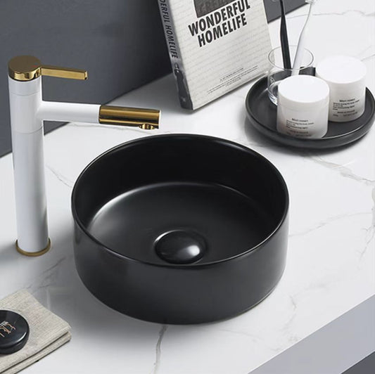 PA3011MB Luna Matte Black Round Above Counter Basin