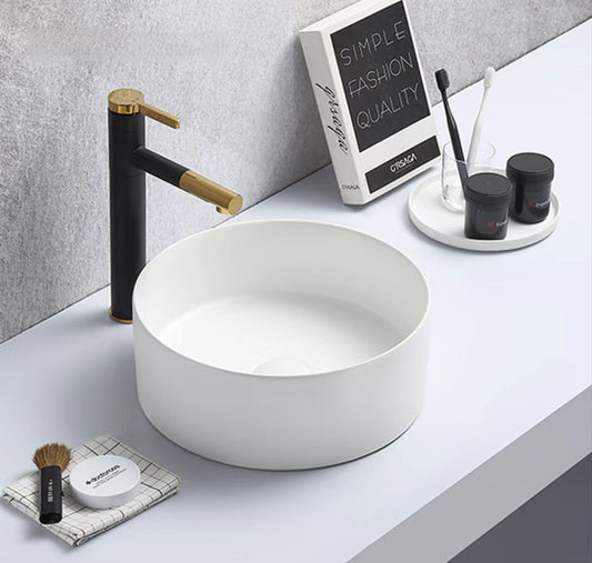 PA3011MW Luna Matte White Round Above Counter Basin