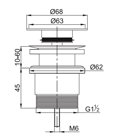 PA32-40OFD Chrome Chrome Pop Up Waste