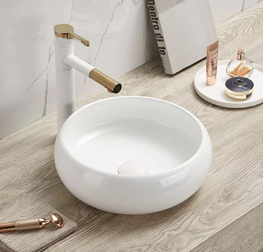 PA3612 Ronda Gloss White Round Above Counter Basin