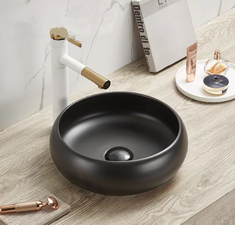PA3612MB Ronda Matte Black Round Above Counter Basin