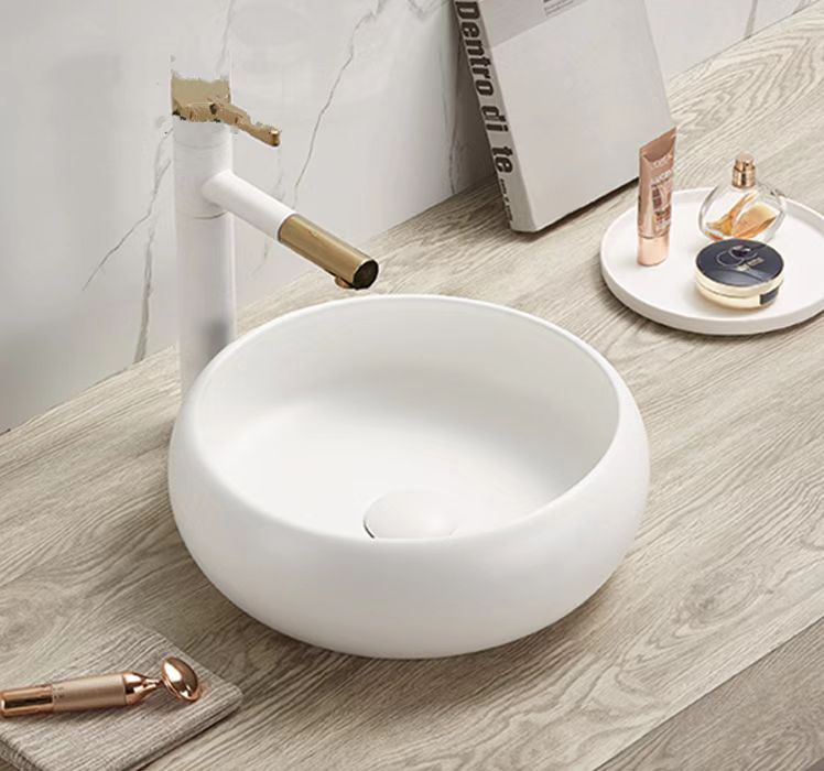 PA3612MW Ronda Matte White Round Above Counter Basin