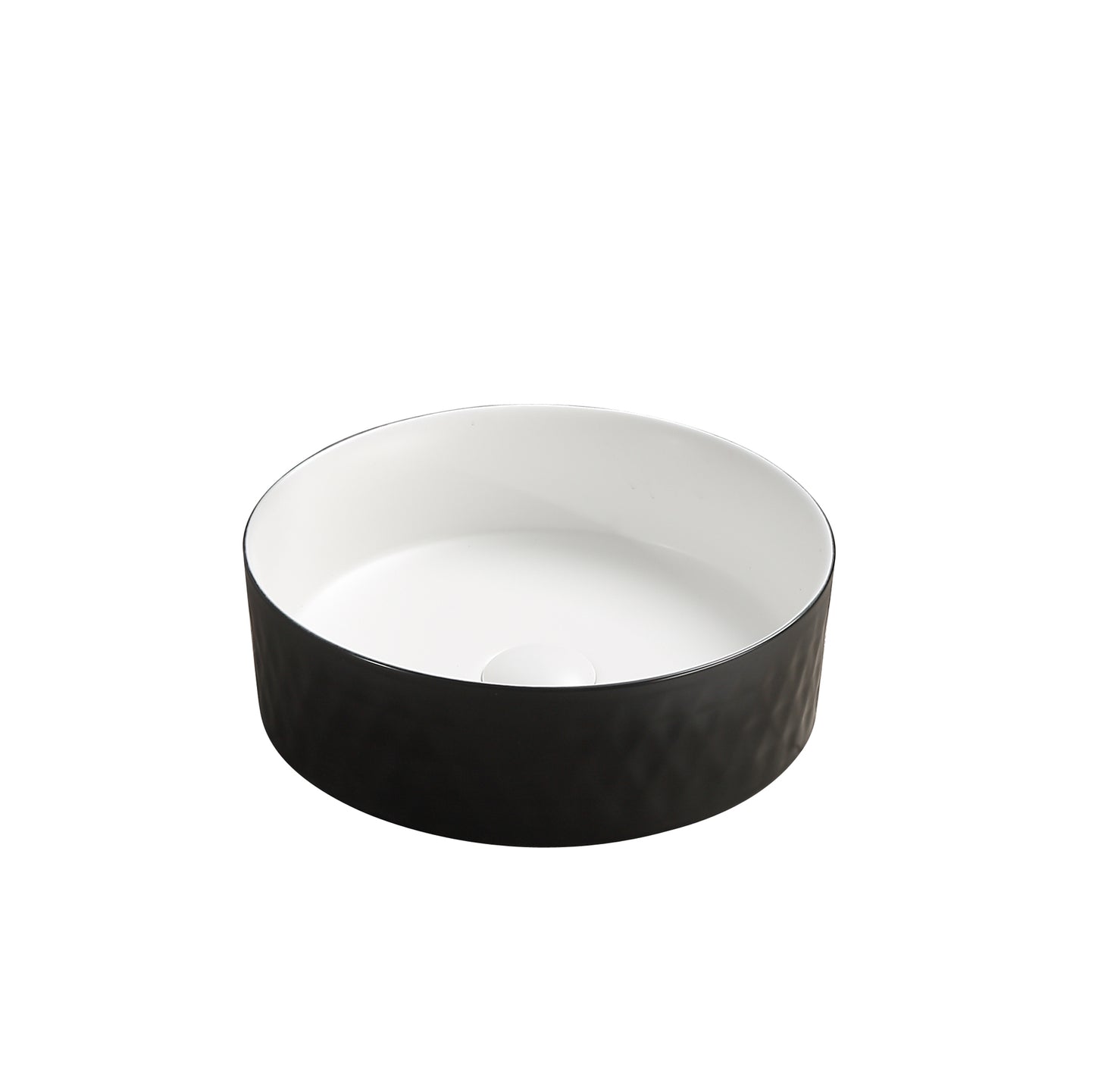 PA3636BW Luna Matte White and Black Round Above Counter Basin
