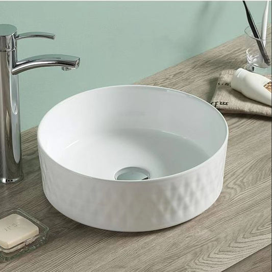 PA3636GW Luna Gloss White Round Above Counter Basin
