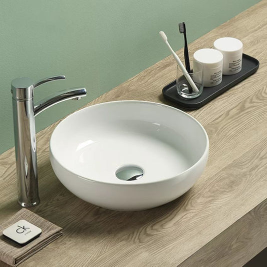 PA37378 Ronda Gloss White Round Above Counter Basin