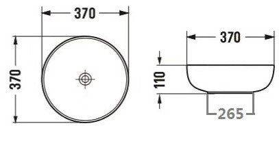 PA37378 Ronda Gloss White Round Above Counter Basin