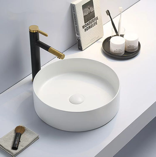 PA3911MW Luna Matte White Round Above Counter Basin