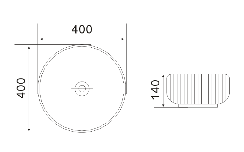 PA4014 Cascade Gloss, Matte White, Black Round Above Counter Basin
