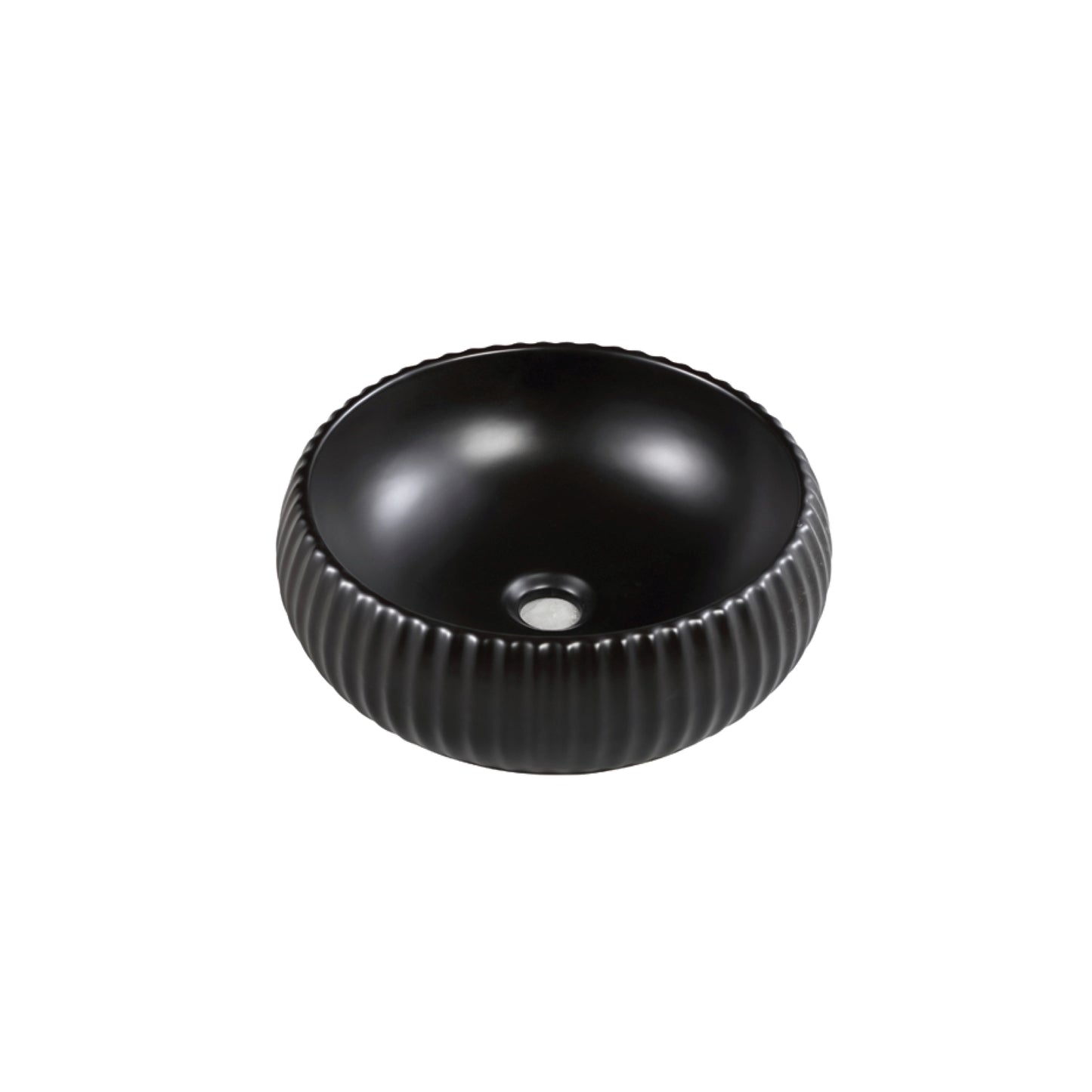 PA4014-MB Cascade Matte Black Round Above Counter Basin