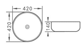 PA4242R Gloss White Round Above Counter Basin
