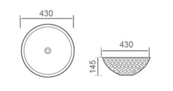 RG4343RG Ronda Fine Rose Gold Round Above Counter Basin
