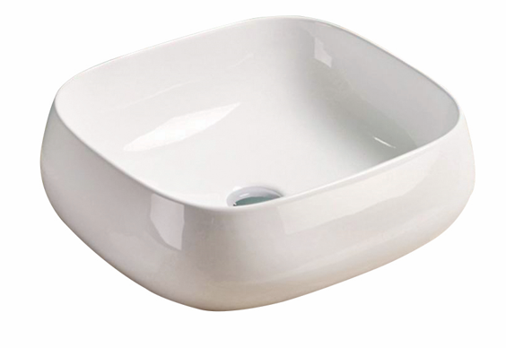 PA4540 Qubix Gloss White Rectangular Above Counter Basin