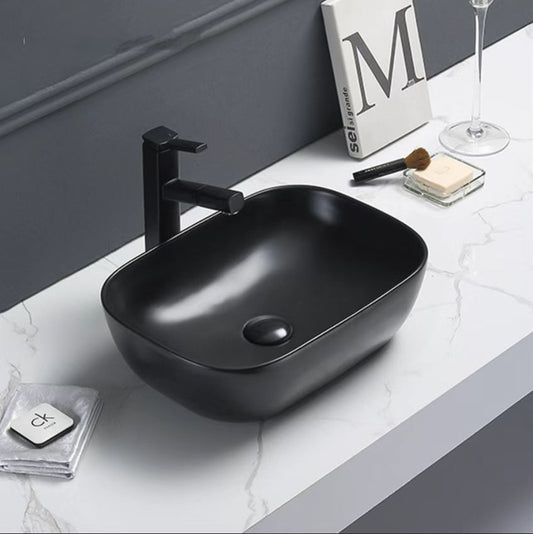 PA4637MB Qubix Gloss White Rectangular Above Counter Basin