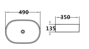 PA4935MB Oria Matte Black Oval Above Counter Basin