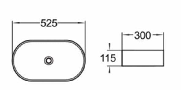 PA5230CRA Carrara White Carrara Oval Above Counter Basin