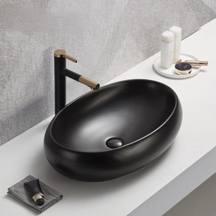 PA6040MB Oria Matte Black Oval Above Counter Basin