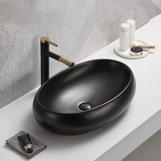 PA6040MB Oria Matte Black Oval Above Counter Basin