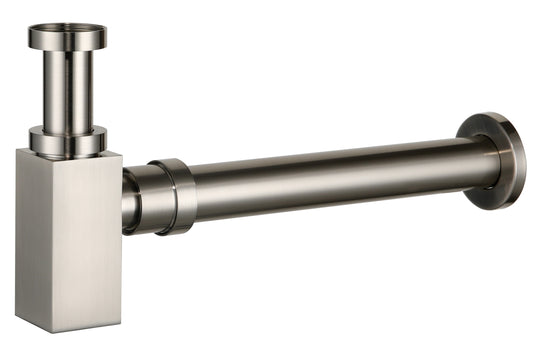 PBT227-BN Brushed Nickel Round Wall Mounted Bottle Trap