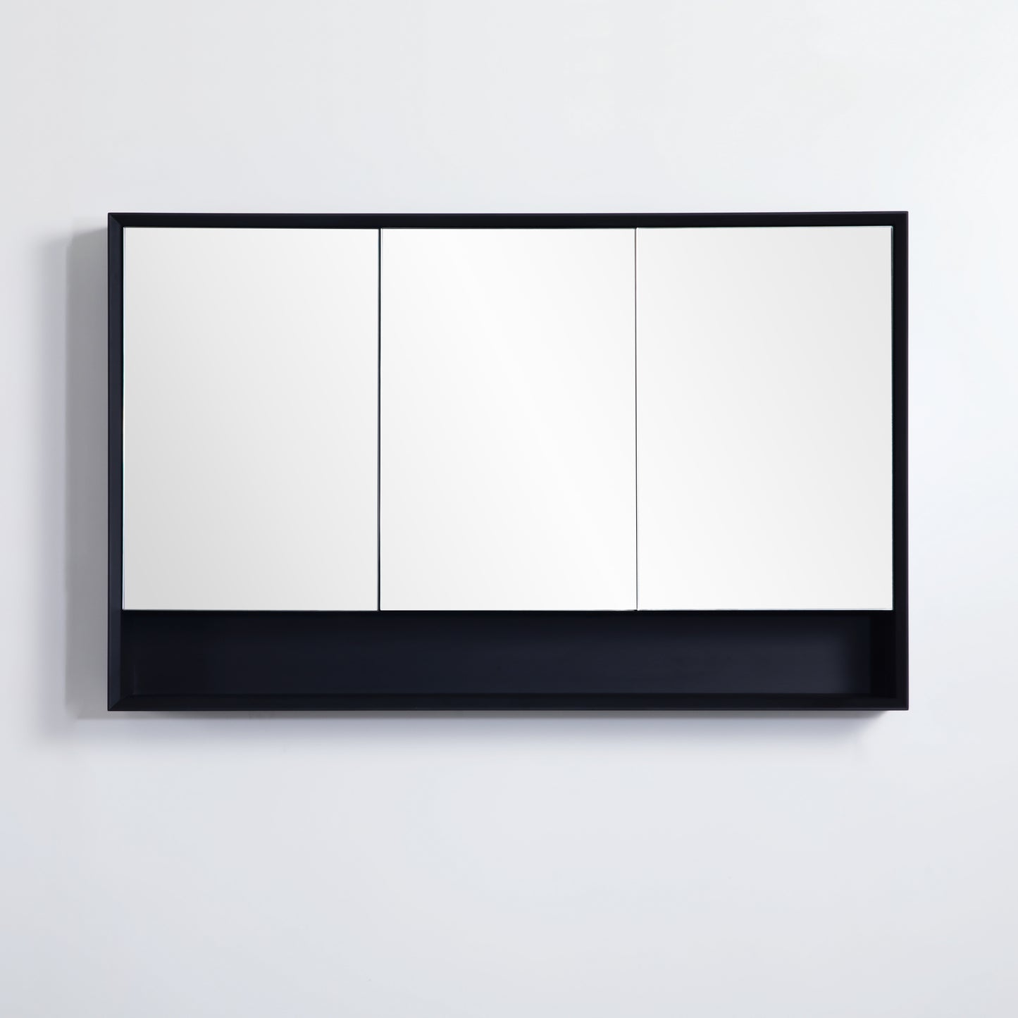 PESV1200 Petra Matte Black Rectangular Wall Mounted Shaving Cabinet