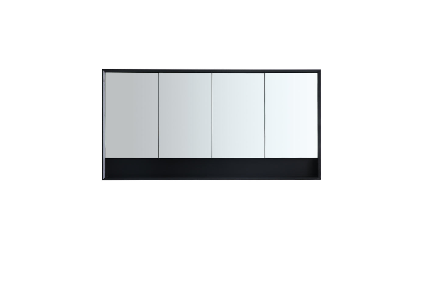 PESV1500 Petra Matte Black Rectangular Wall Mounted Shaving Cabinet