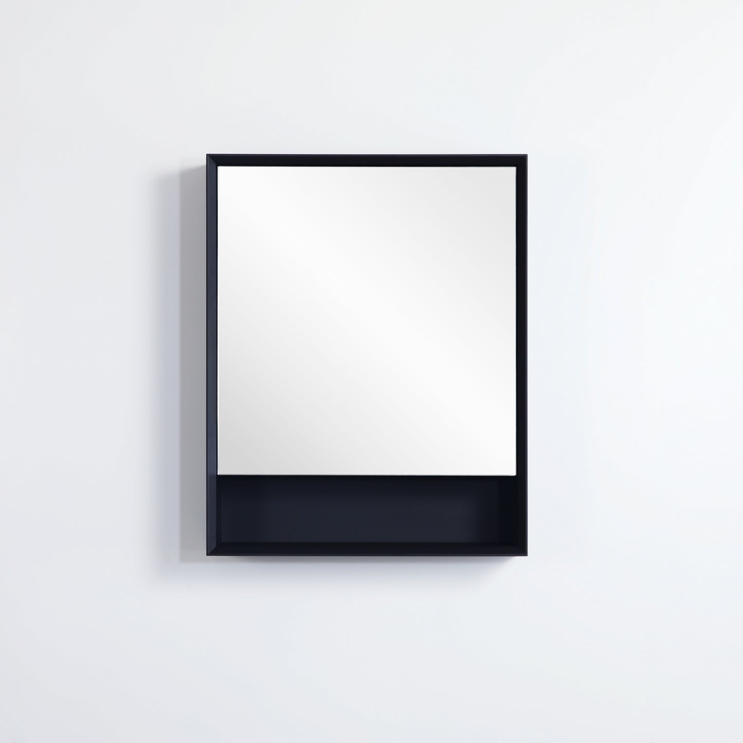 PESV600 Petra Matte Black Rectangular Wall Mounted Shaving Cabinet