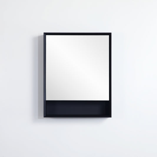 PESV600 Petra Matte Black Rectangular Wall Mounted Shaving Cabinet