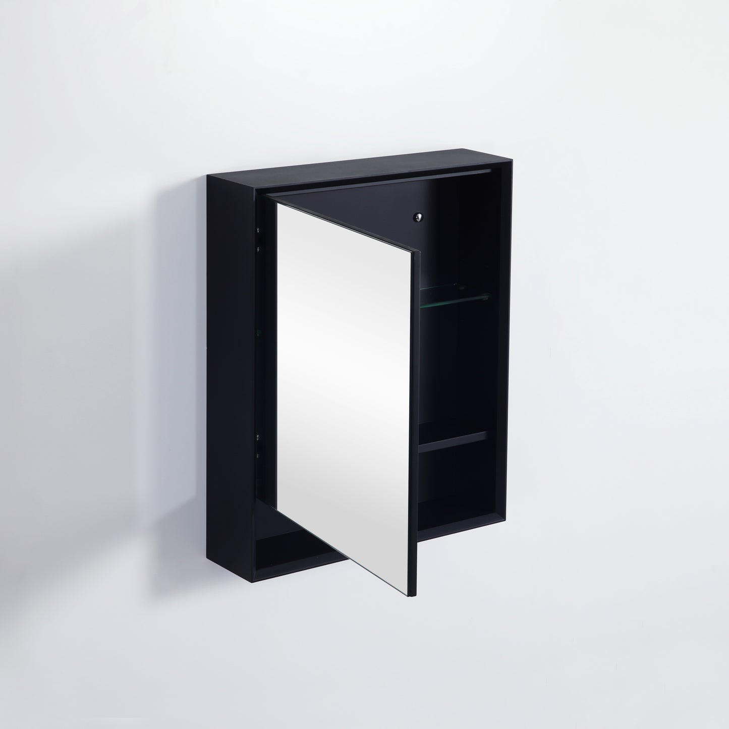 PESV600 Petra Matte Black Rectangular Wall Mounted Shaving Cabinet