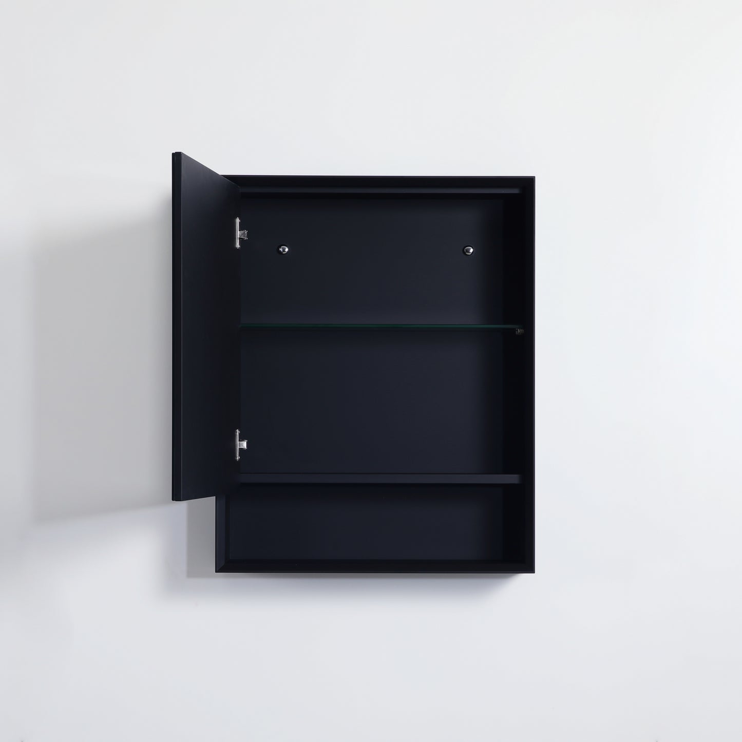 PESV600 Petra Matte Black Rectangular Wall Mounted Shaving Cabinet