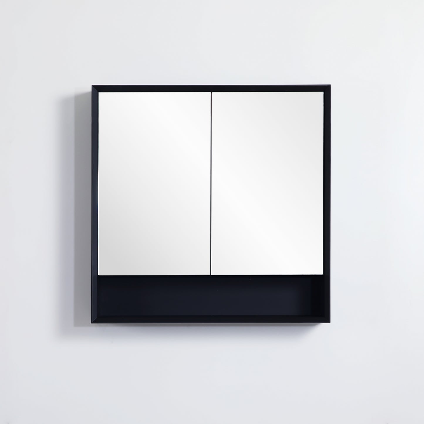 PESV750 Petra Matte Black Rectangular Wall Mounted Shaving Cabinet