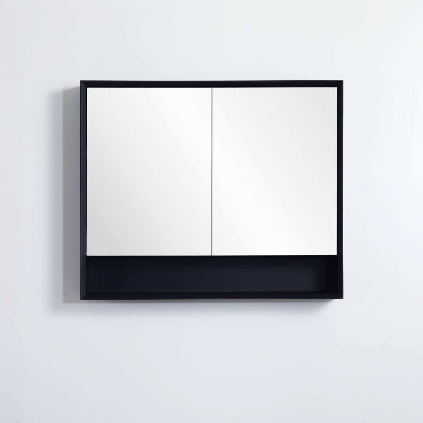 PESV900 Petra Matte Black Rectangular Wall Mounted Shaving Cabinet