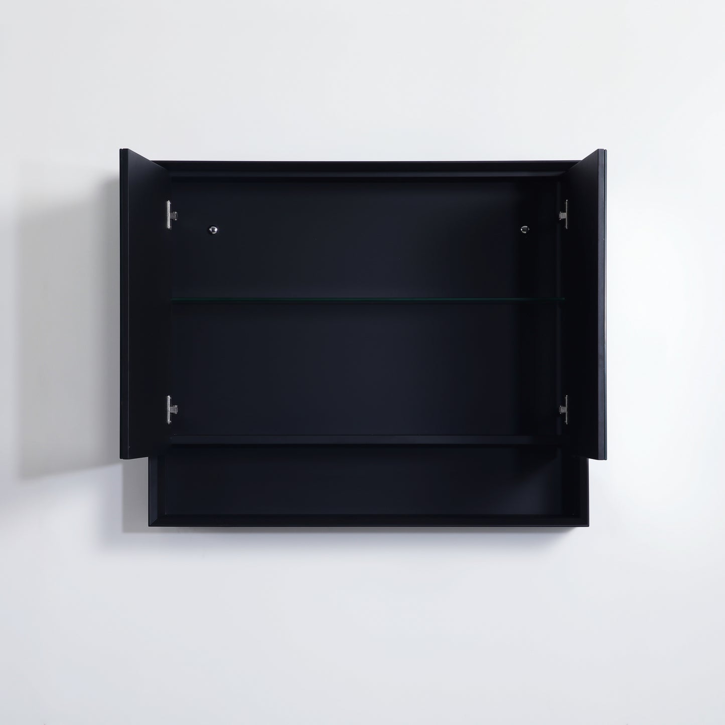 PESV900 Petra Matte Black Rectangular Wall Mounted Shaving Cabinet