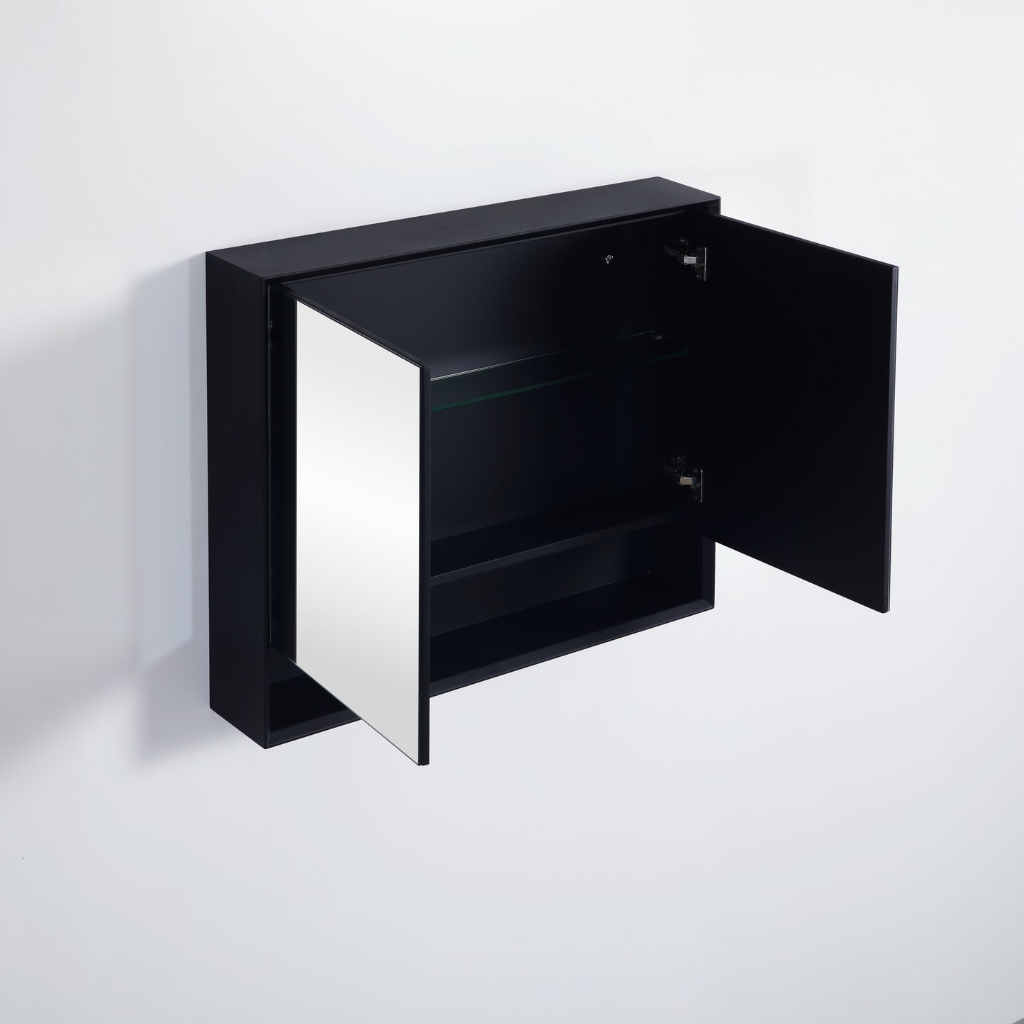 PESV900 Petra Matte Black Rectangular Wall Mounted Shaving Cabinet
