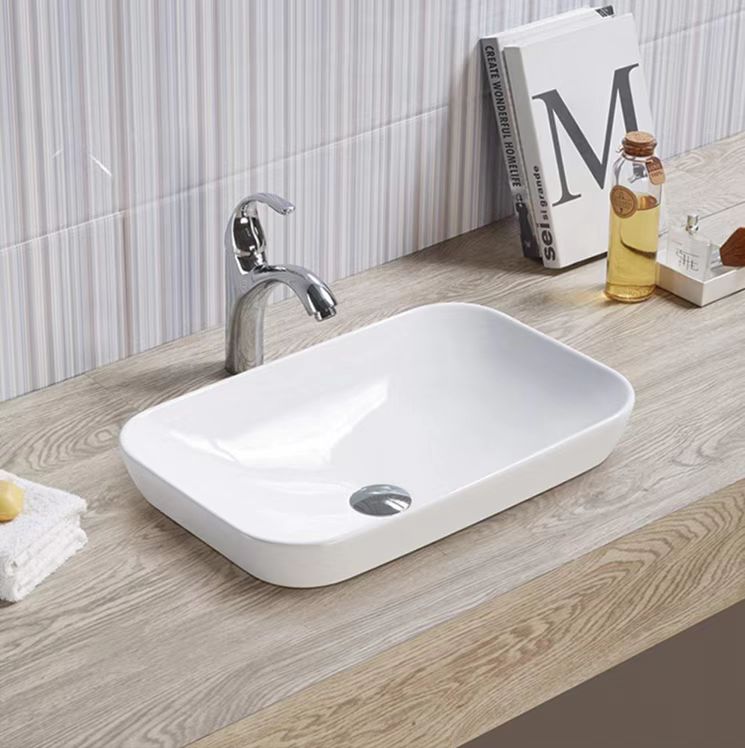 PI5134 Gloss White Rectangular Insert mount Basin