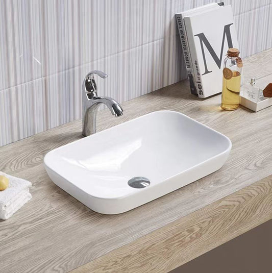 PI5134 Gloss White Rectangular Insert mount Basin