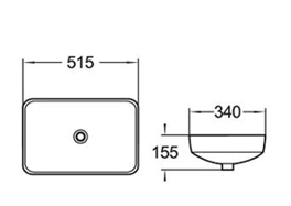 PI5134MB Matte Black Rectangular Insert mount Basin