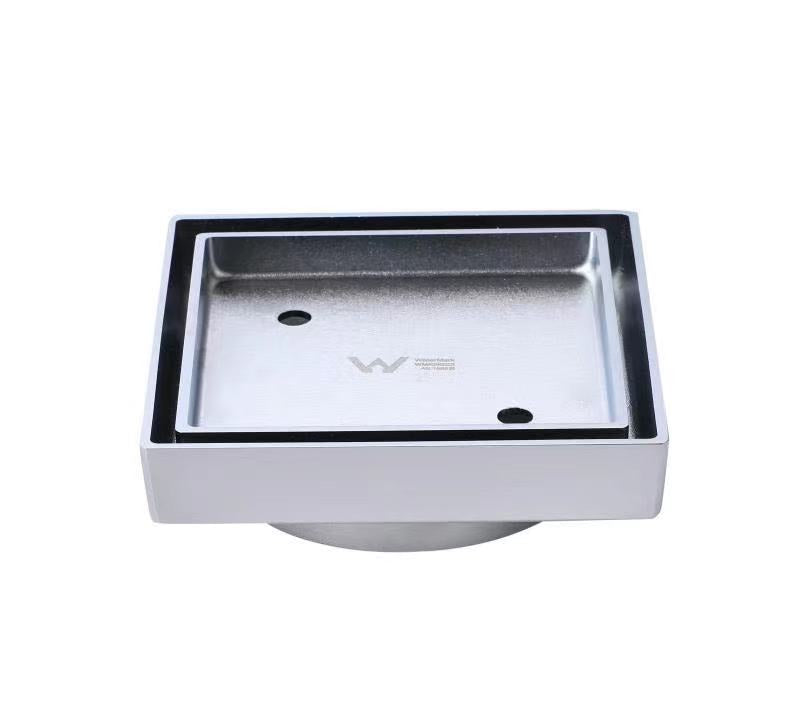 PSF02S-90 Chrome Chrome Square Floor-mounted Floor Waste