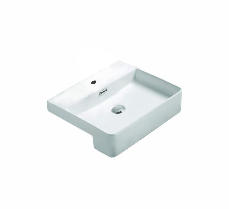 PSR5042 Gloss White Rectangular Semi-recessed Basin