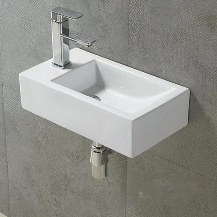 PW5025R Art Basins Gloss White Rectangular Wall hung Basin