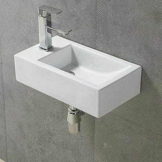 PW5025R Art Basins Gloss White Rectangular Wall hung Basin